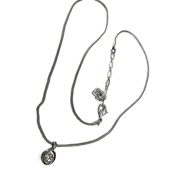 Swarovski Jewelry - Branded Swarovski Sterling Silver Necklace Round Crystal Pendant Adjustable